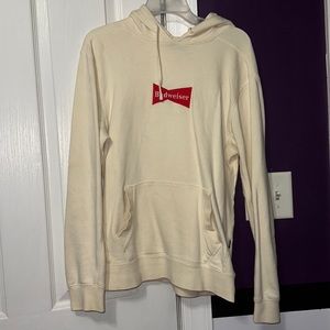 Off white Budweiser hoodie. Small stain on pocket